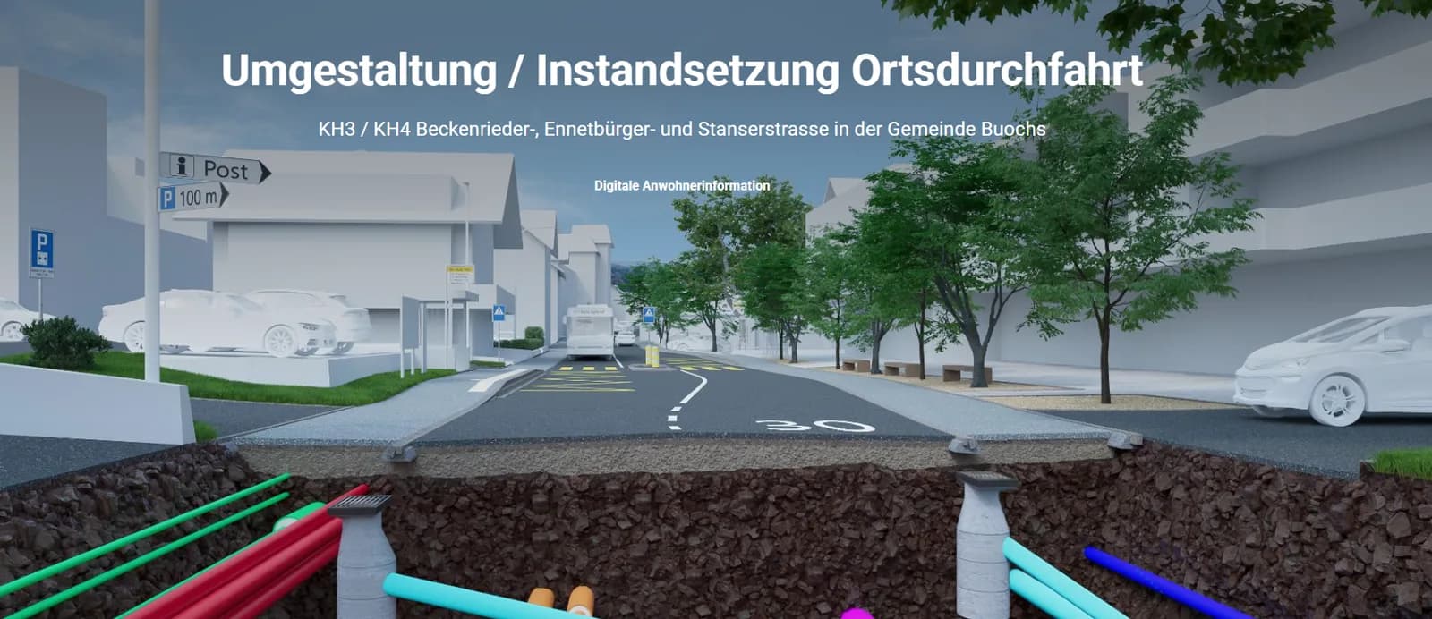 BUOCHS, Umgestaltung / Instandsetzung Ortsdurchfahrt